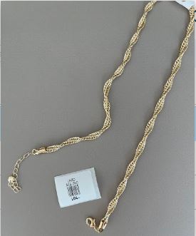 Collar Cadena de Eslabones Retorcidos Tono Dorado