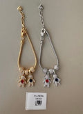 Pulsera de Cadena con Dijes de Oso y Piedras