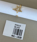 Anillo Abierto con Diseño de Estrella y Cristales
