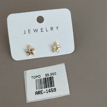Aretes Topo Estrella Calada