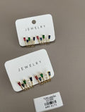 Aretes Topo Estilo Araña con Cristales de Colores