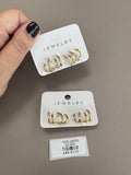 Aretes Topo Diseño Múltiple con Incrustaciones
