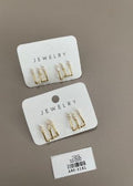 Aretes Topo Diseño Triple con Cristales en las Puntas