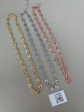 Collar Cadena Eslabones Marinos Tonos Metálicos