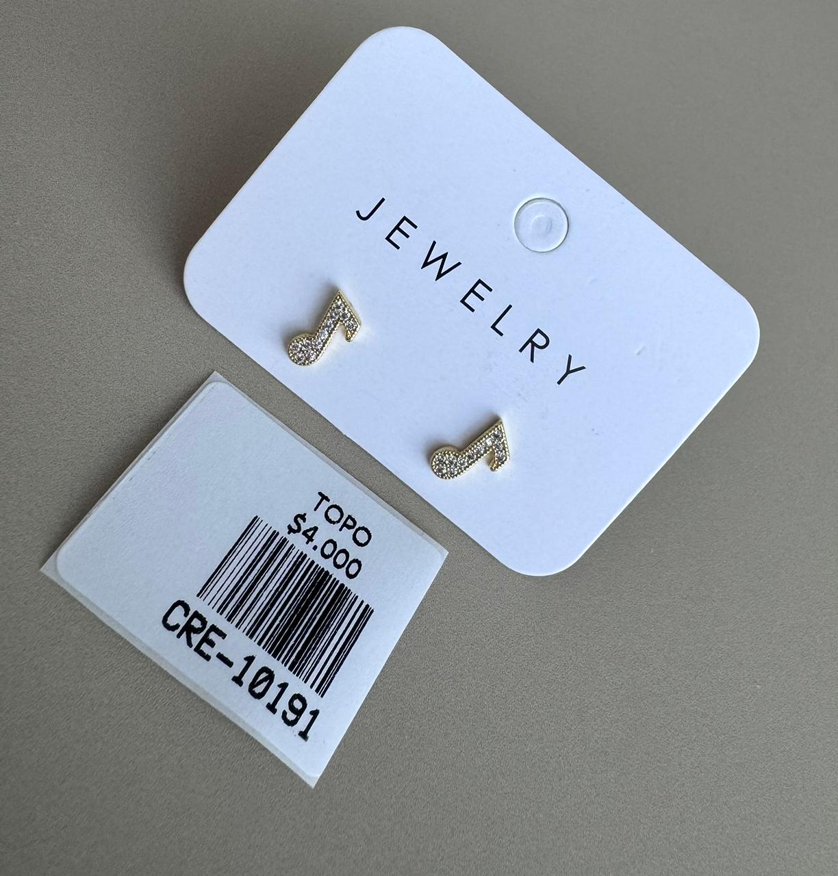 Aretes Nota Musical con Pedrería