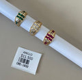Anillo de Banda con Piedras de Corte Rectangular