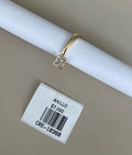 Anillo Diseño Abierto con Piedra Cuadrada Tono Dorado