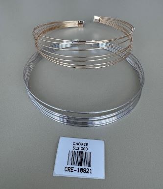 Choker Rígido de Hilos Múltiples Tonos Metálicos