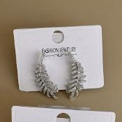 Arete Hoja Texturizada con Circones