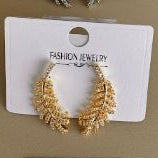 Arete Hoja Texturizada con Circones