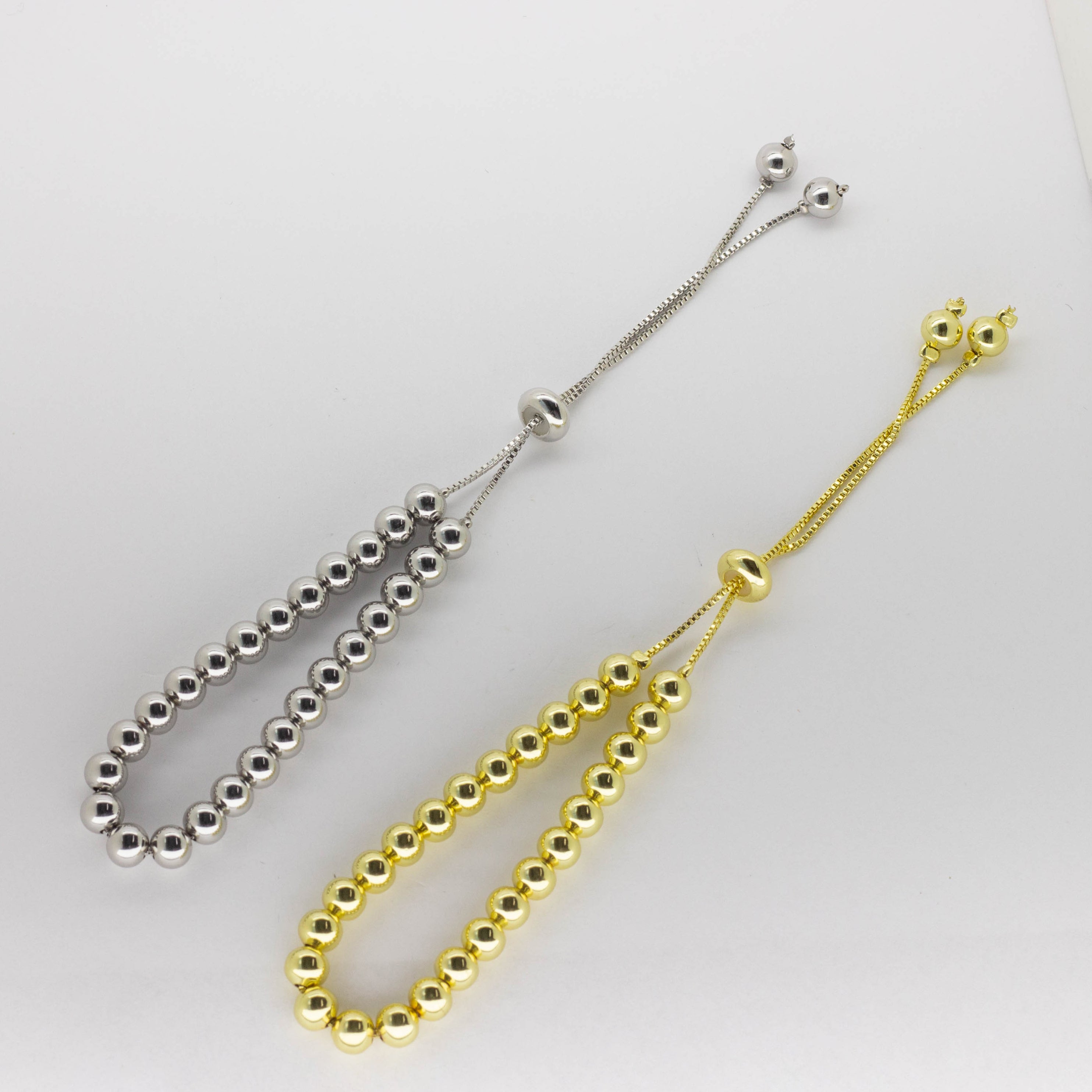 Pulsera Ajustable de Balines Medianos Pulidos