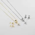 Set de Collares y Topos con Medalla y Cruz