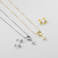 Set de Collares y Topos con Medalla Religiosa y Cruz