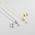 Set de Collares y Topos con Medalla y Cruz