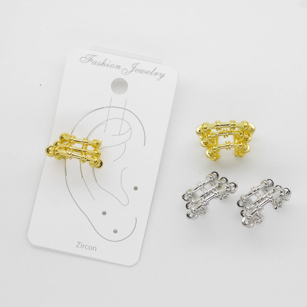 Ear Cuff Triple de Diseño Tubular