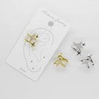 Ear Cuff Doble de Estrellas con Microcircones