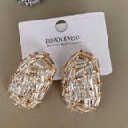 Aretes Ovalados con Piedras en diferentes Orientaciones