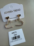 Aretes Colgantes Corazón Abierto Dorado