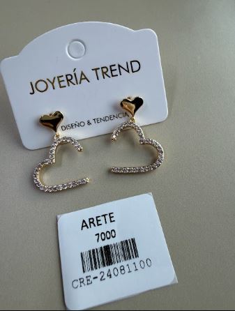 Aretes Colgantes Corazón Abierto Dorado