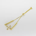 Pulsera Denario Ajustable con Dije de Cruz Brillante