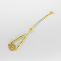 Pulsera Ajustable Dorada San Benito con Pedrería y Esferas