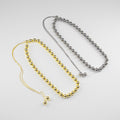 Set de Gargantillas de Esferas Ajustables Tono Oro y Plata