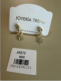 Aretes Topo Serpiente Dorados con Cristales