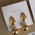 Aretes Colgantes Gota y Esfera Lisos