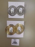 Aretes Circulares Calados con Centro Perlado