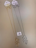 Juego de Collar Largo y Aretes con Diseño de Rama