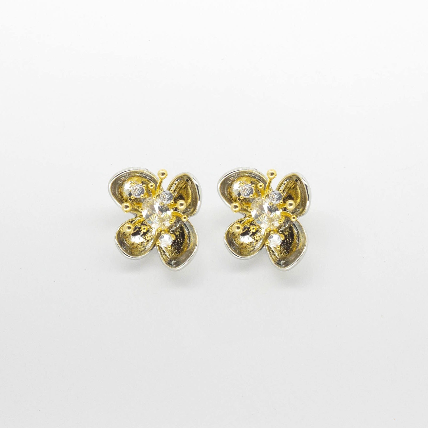 Topos Flor con Detalles Brillantes y Circones