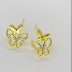Aretes Mariposa Doble Bicolor