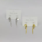 Aretes Colgantes con Perla, Flecos y Microcircones