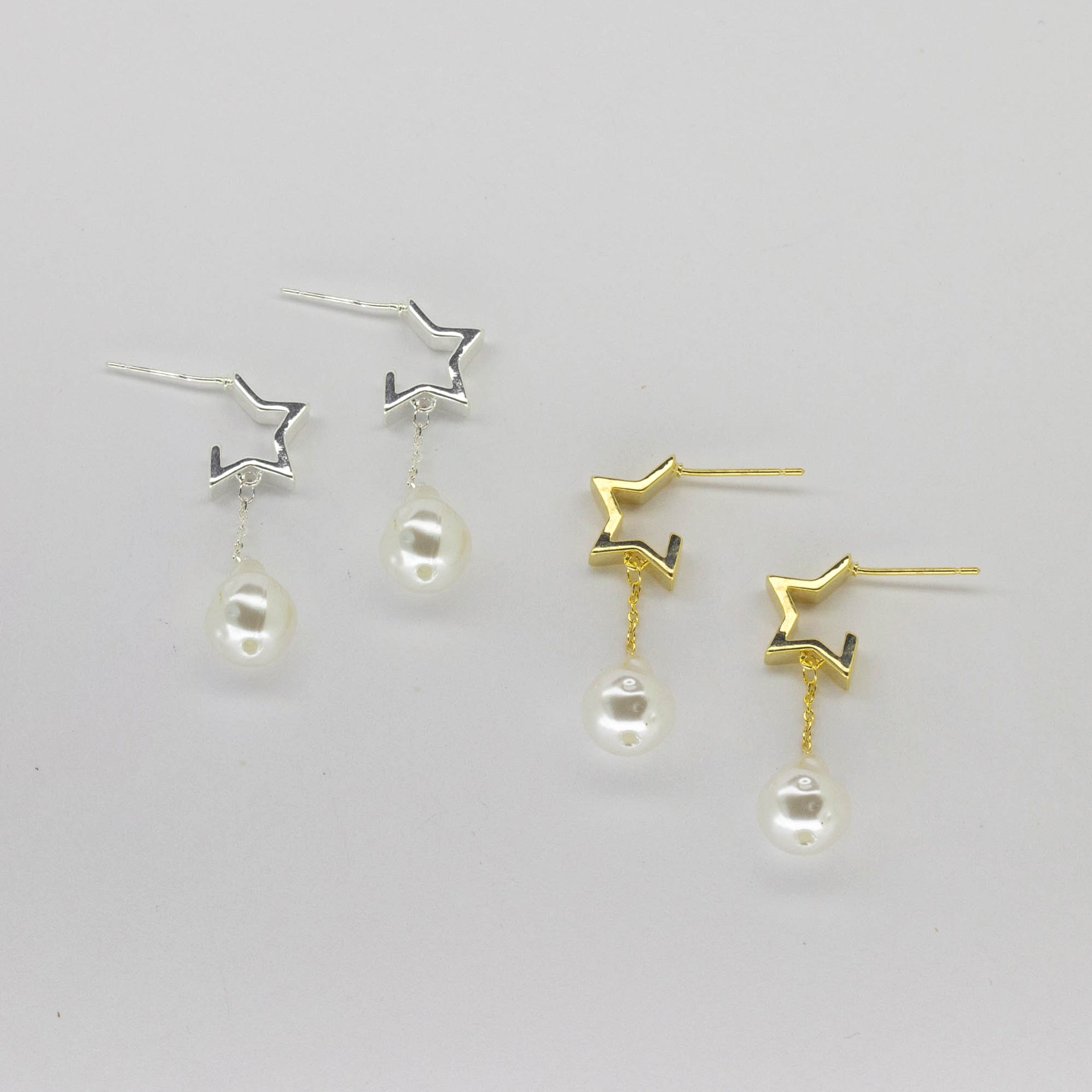 Arete Estrella con Perla Colgante
