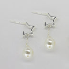 Arete Estrella con Perla Colgante