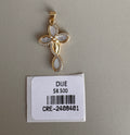 Dije Cruz Floral con Detalles Brillantes