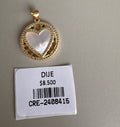Dije Circular con Corazón y Detalle Perlado