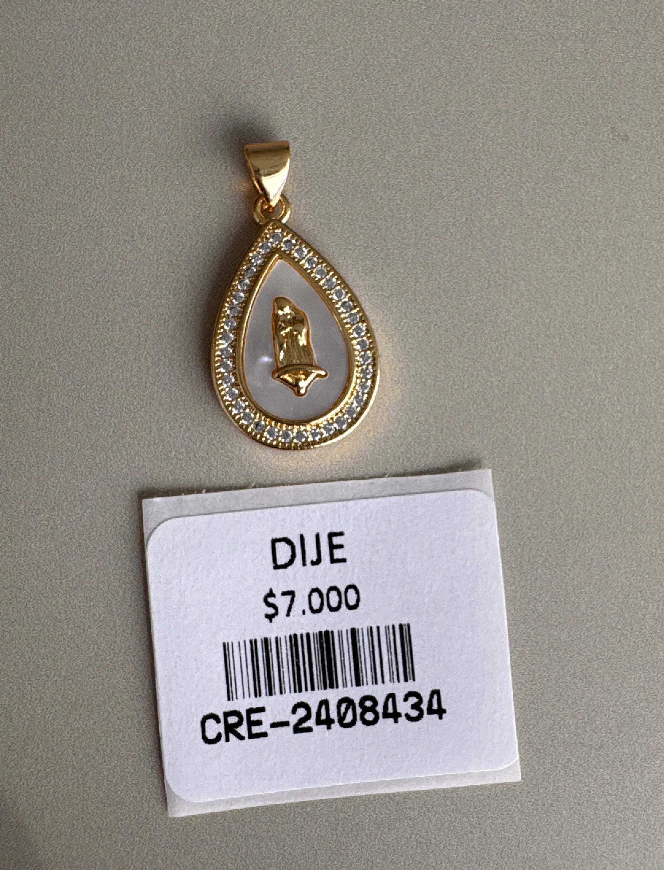 Dije Gota Religioso con Cristales
