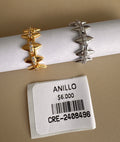 Anillo Geométrico con Cristales