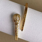 Anillo Ajustable Abierto en Forma de Correa con Microcircones