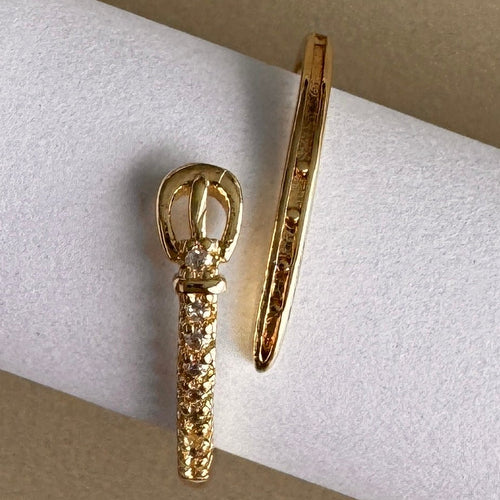 Anillo Ajustable Abierto en Forma de Correa con Microcircones