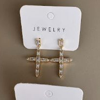 Aretes Cruz con Cristales