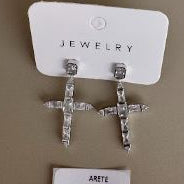 Aretes Cruz con Cristales
