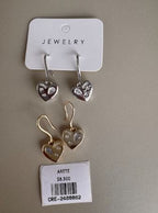 Aretes tipo Gancho de  Corazón con Circones