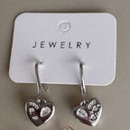 Aretes tipo Gancho de  Corazón con Circones