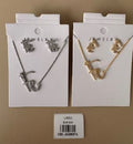 Juego de Collar y Aretes con Letras