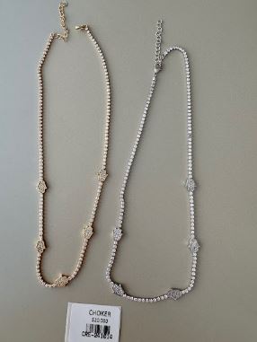 Choker Estilo Tennis con Dijes de Mano Hamsa