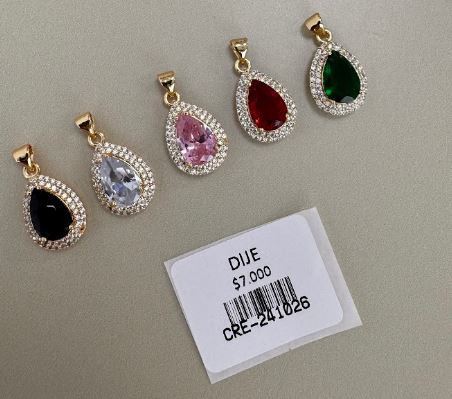 Dije Gota con Borde Brillante