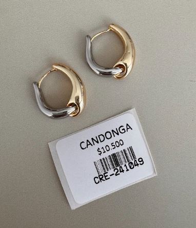 Candongas Bicolor de Eslabón Curvo