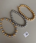 Collar de Esferas Lisas en Tonos Dorado y Plateado